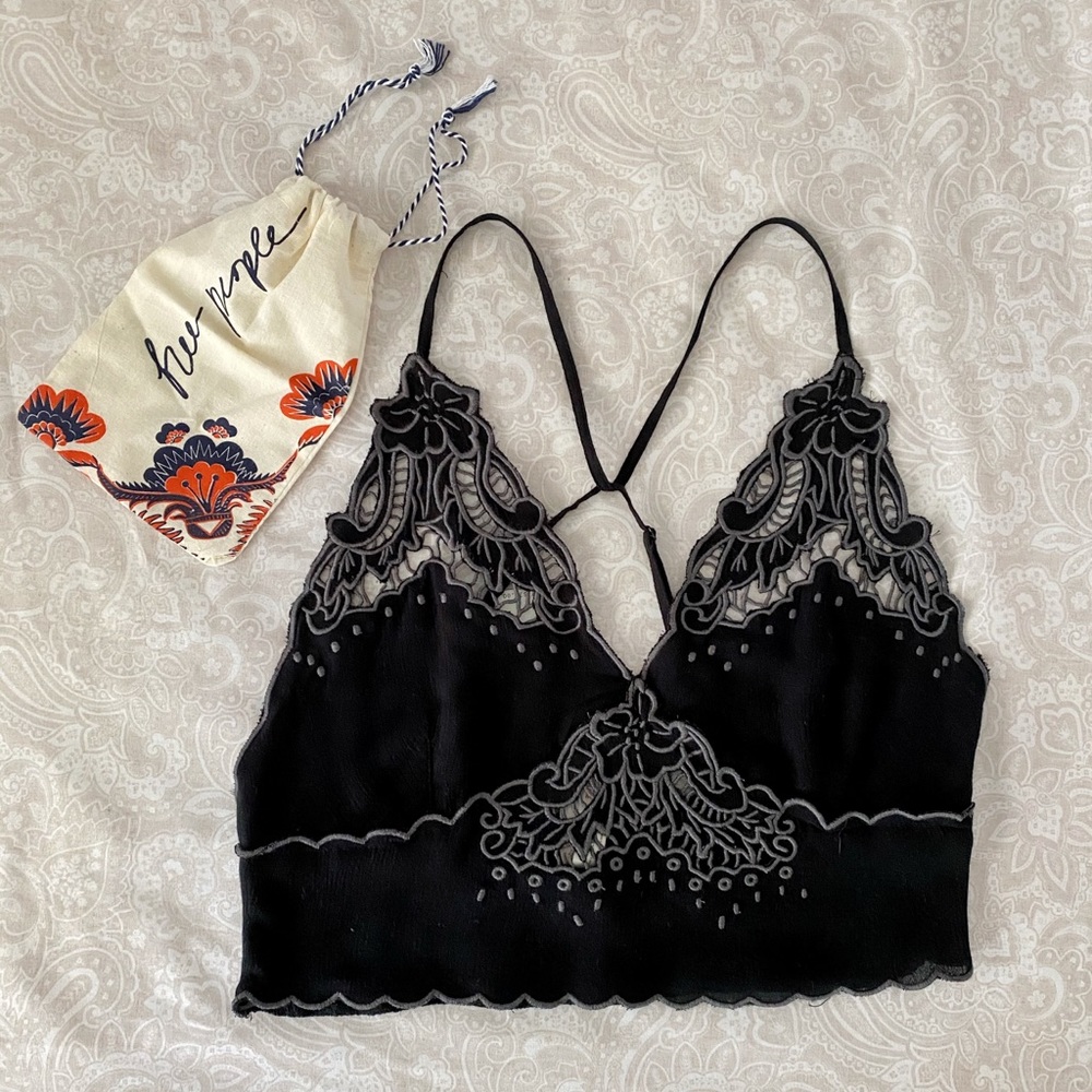Free people intimates rayon black bralette